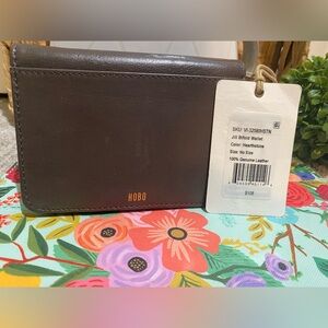 Women’s HOBO Hearthstone Leather Bifold Wallet with Gold Logo
